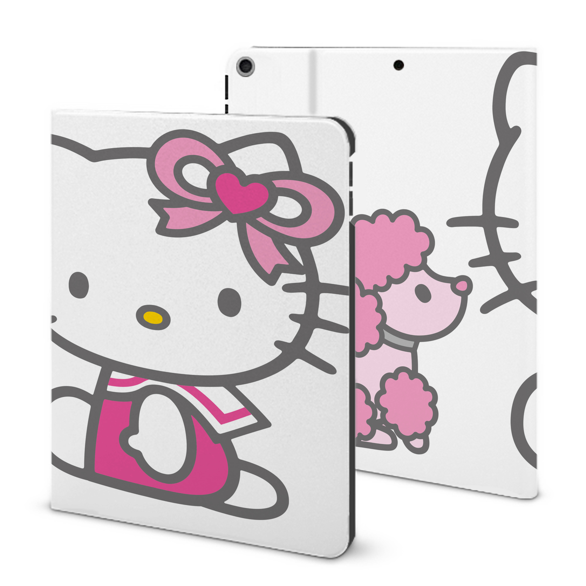 （画像用） Hello Kitty ハローキティ IPad ケース ブック型 PUレザー TPU 耐衝撃 軽量 薄型 ペン収納なし 全面保護 IPad 各モデル対応